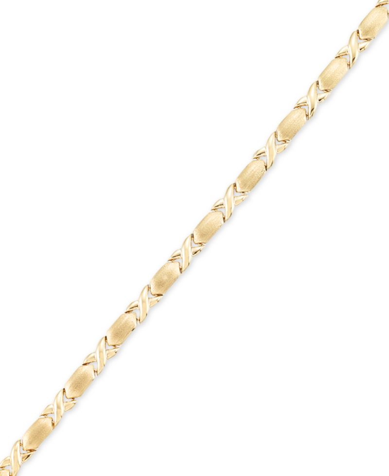 Satin Finish XO Bracelet in 10k Gold