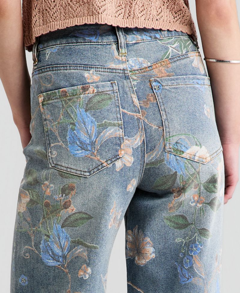 Women's High Rise Floral Jeans
