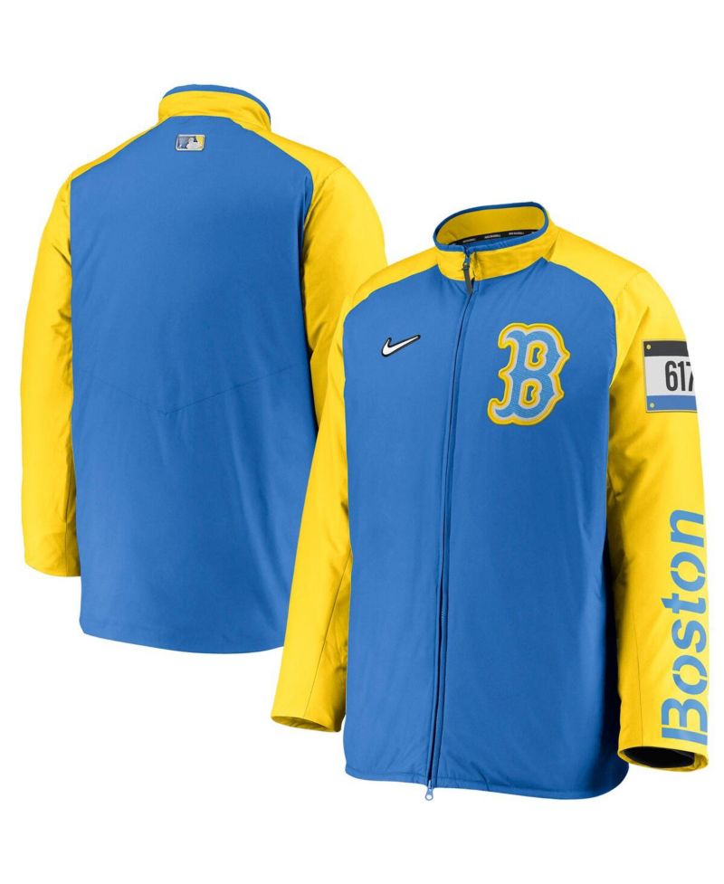Men's Light Blue Boston Red Sox City Connect Baseball Dugout Full-Zip Jacket