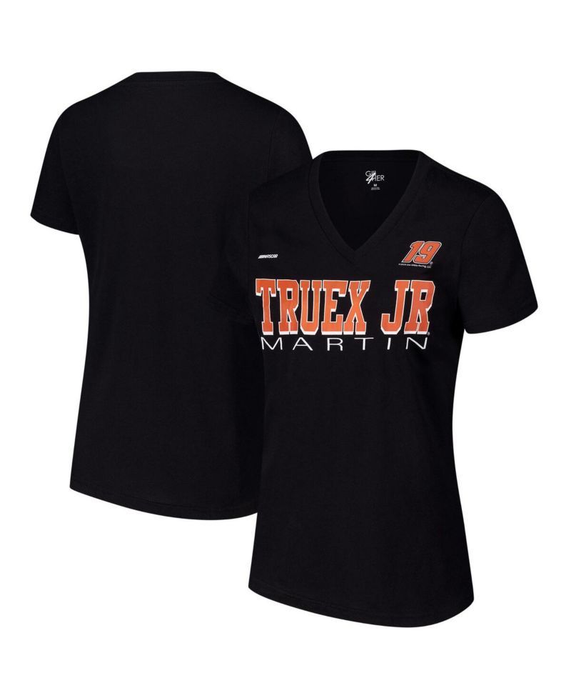Women's Black Martin Truex Jr Strategy V-Neck T-Shirt