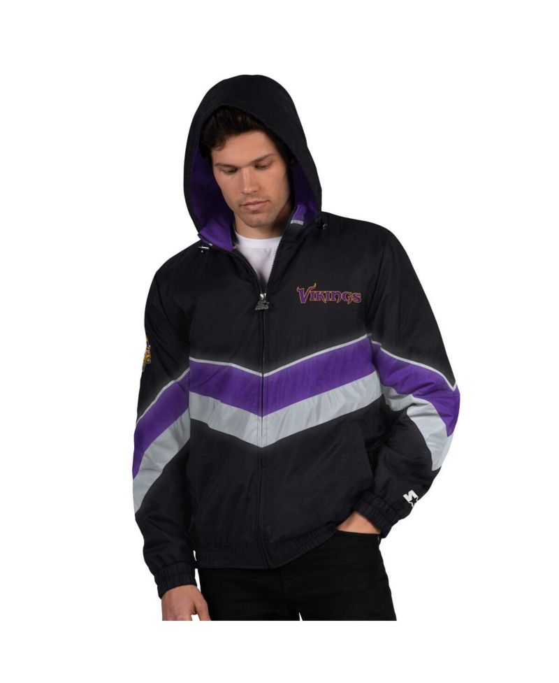 Men's Black/Purple Minnesota Vikings Thursday Night Gridiron Full-Zip Jacket