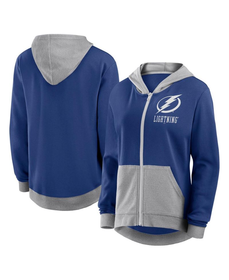 Women's Blue Tampa Bay Lightning Hit It French Terry Full-Zip Hoodie