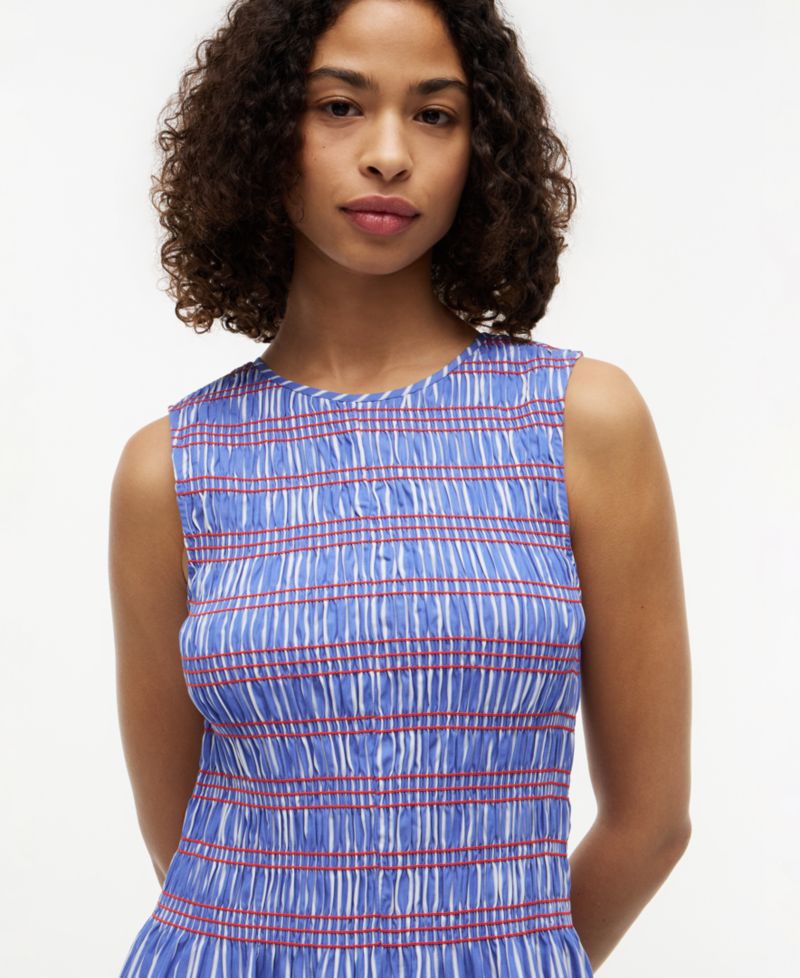 Women's Cotton Smocked Striped Maxi Dress