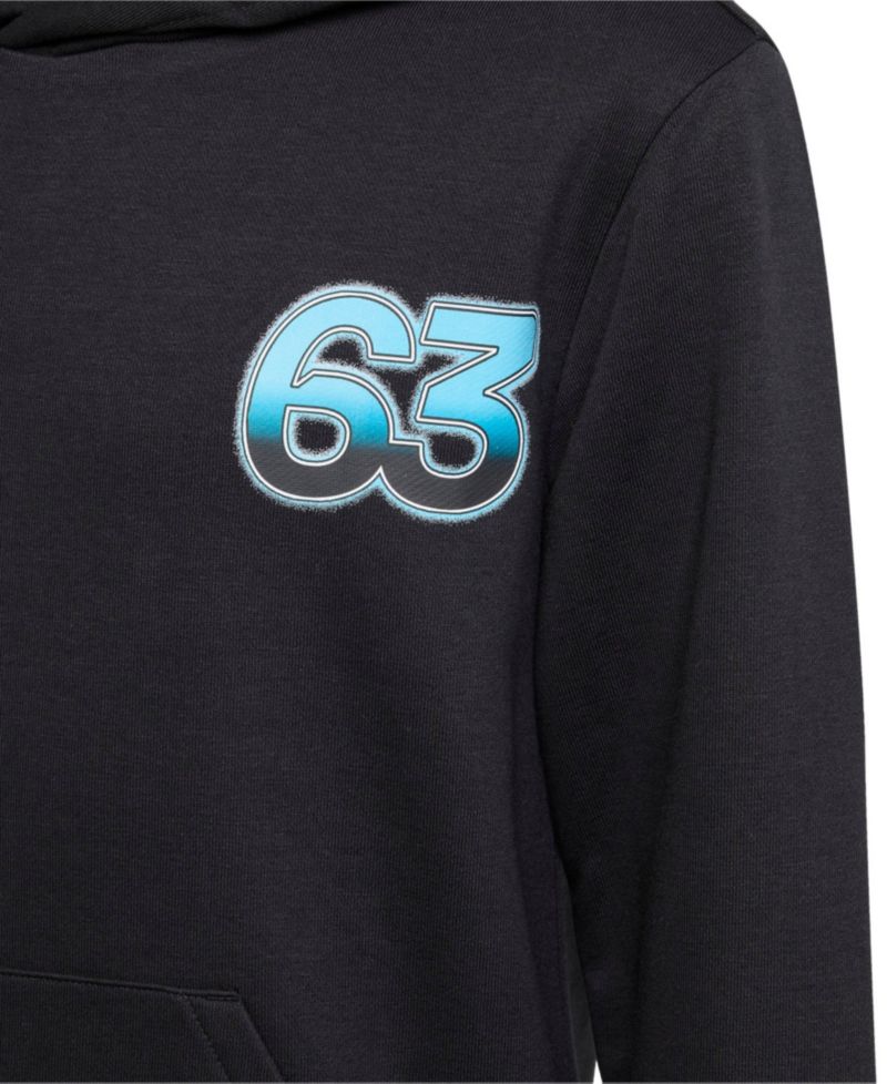 Big Boys and Girls George Russell Black Mercedes-AMG Petronas F1 Team Driver Wear Graphic Pullover Hoodie