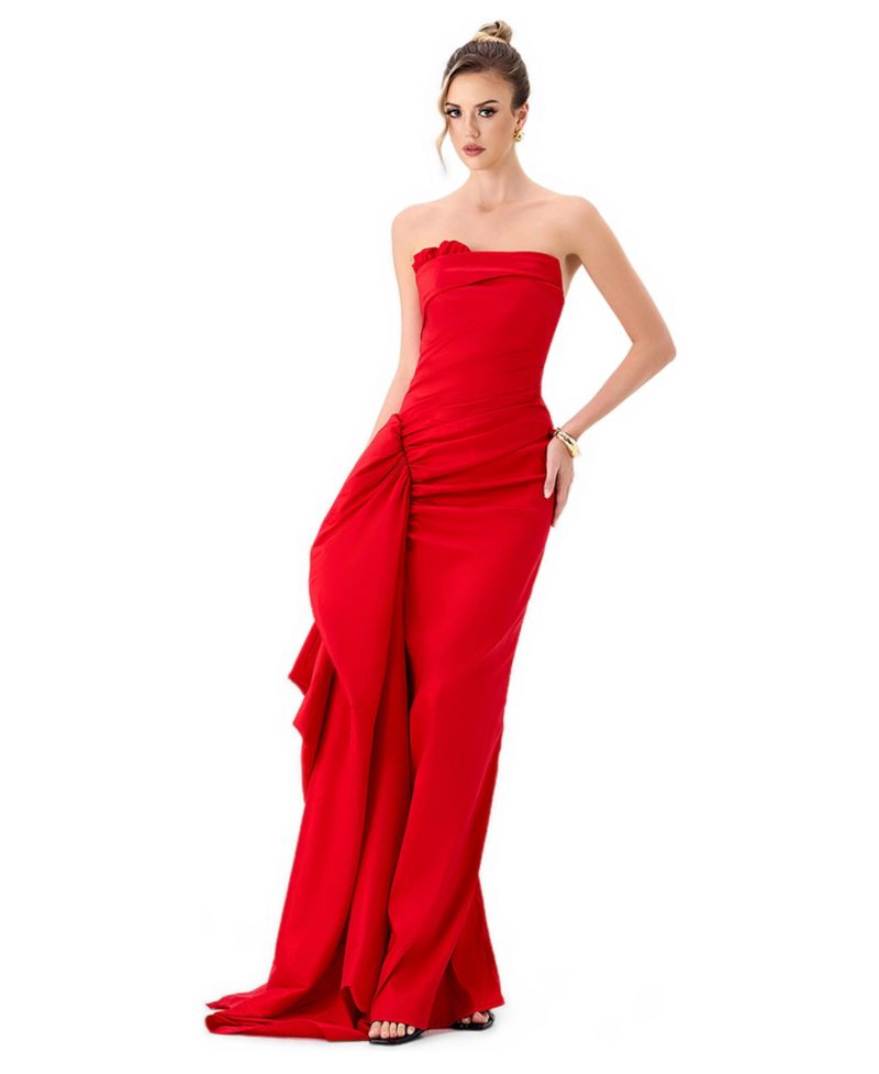 Women's Kerry Strapless Pleated Sash Gown