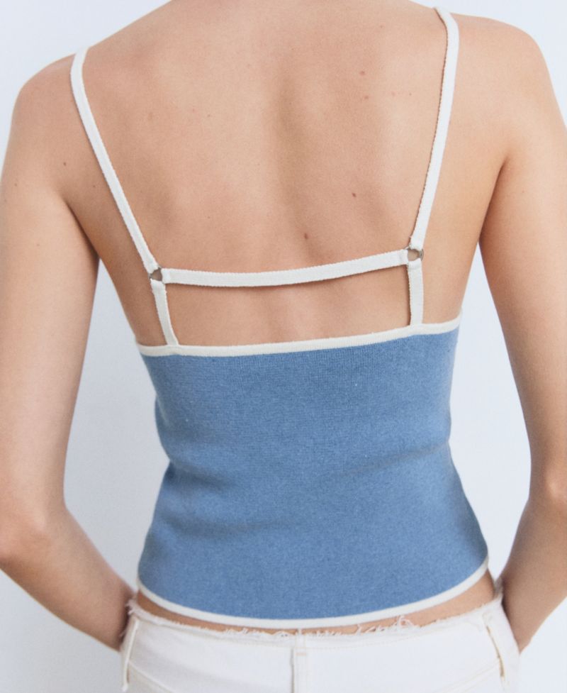 Women's Contrasting Trim Knitted Top