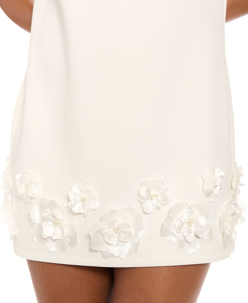 Women’s Flower Embellishment V-Neck Dress