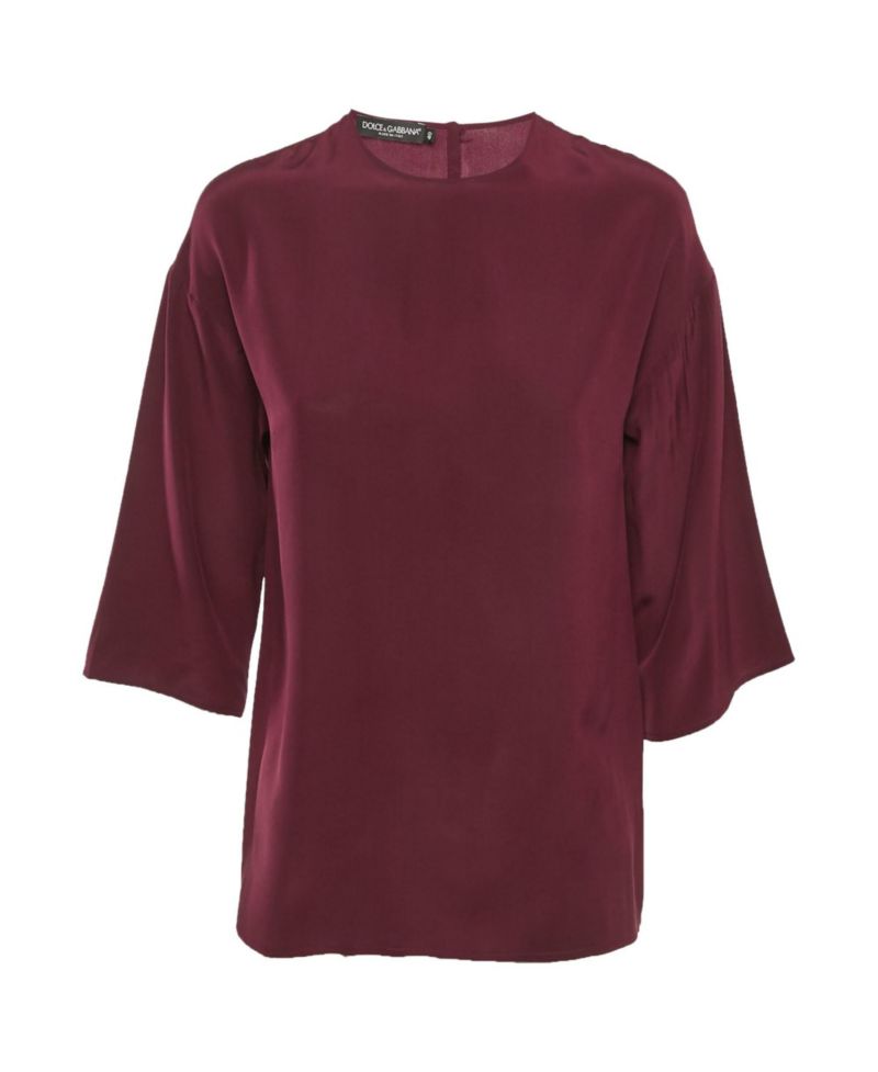 Women's Pre-Owned Dolce and Gabbana Pre-Owned Dolce and Gabbana Burgundy Silk Blouse