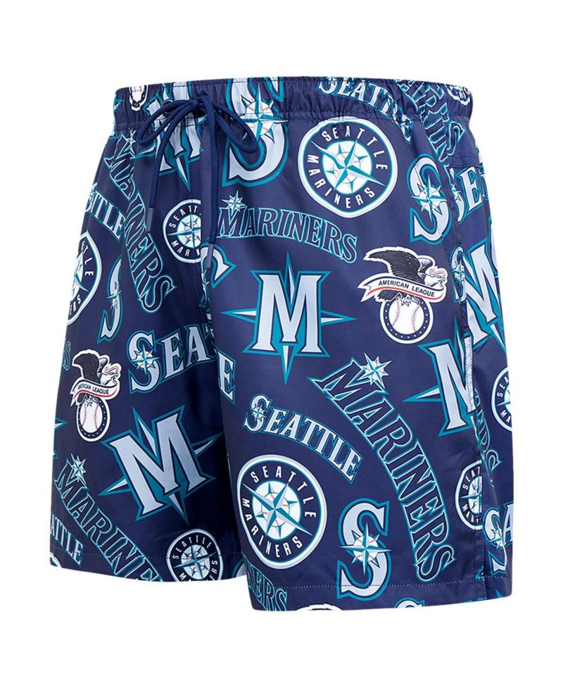 Men's Aqua Seattle Mariners Toss Logo Woven Shorts