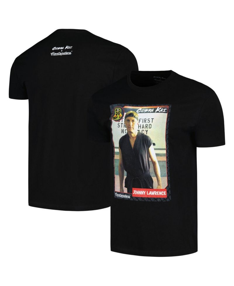 Men's Black Cobra Kai Johnny Lawrence Card T-Shirt