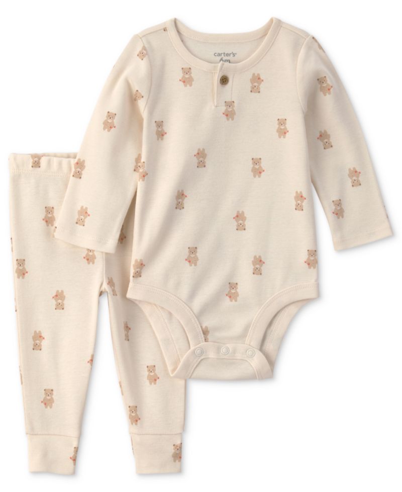 Baby Boys' Bear Long-Sleeves Bodysuit and Pant, 2-Piece Set