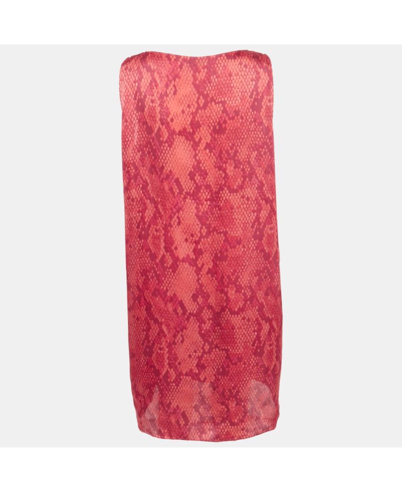Women's Cheap And Chic Red Printed Satin Sleeveless Short Dress