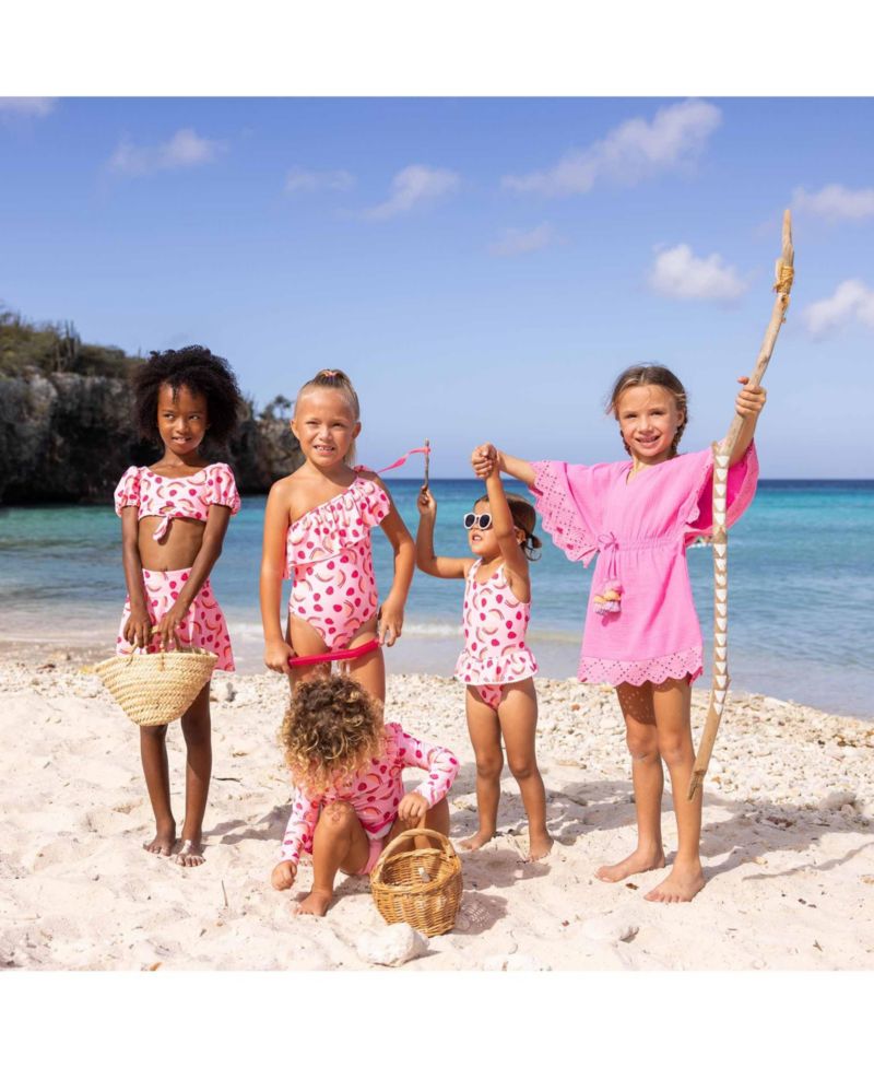 Little Girls Berry Sweet One Shoulder Swimsuit