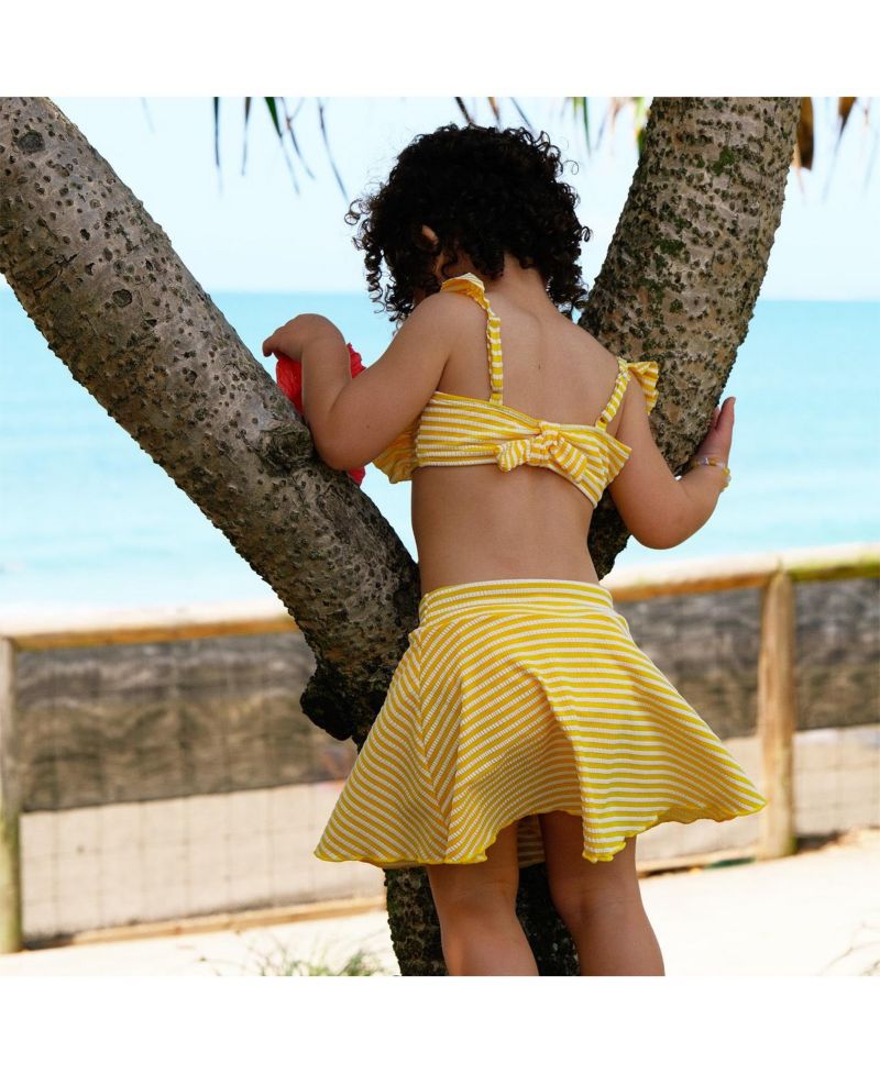 Little Girls Sunshine Stripe Swim Skirt