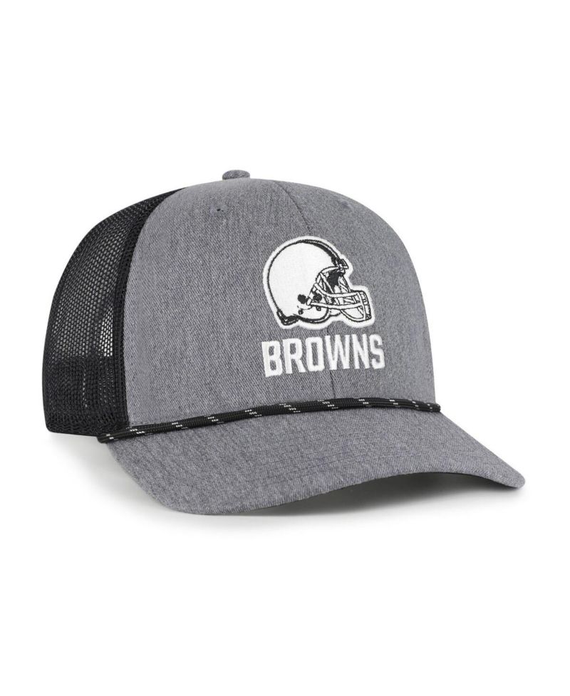 Men's Heather Charcoal Cleveland Browns Carbon Rope Trucker Adjustable Hat