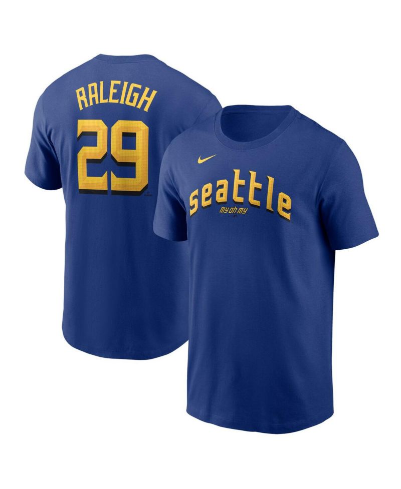 Men's Cal Raleigh Royal Seattle Mariners City Connect Fuse Name & Number T-Shirt