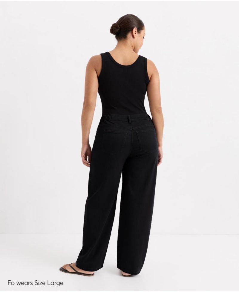 Women's Twill Barrel-Leg Pant
