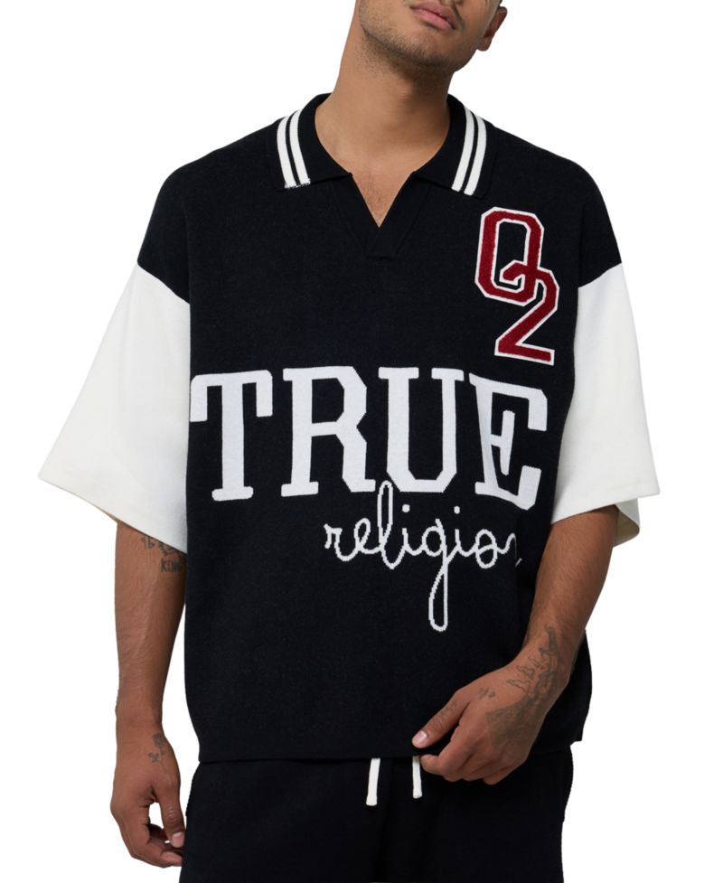Men's Knit Oversized Polo Shirt