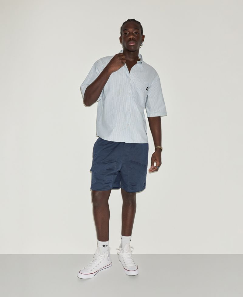 Men's Striped Oxford Short-Sleeve Shirt