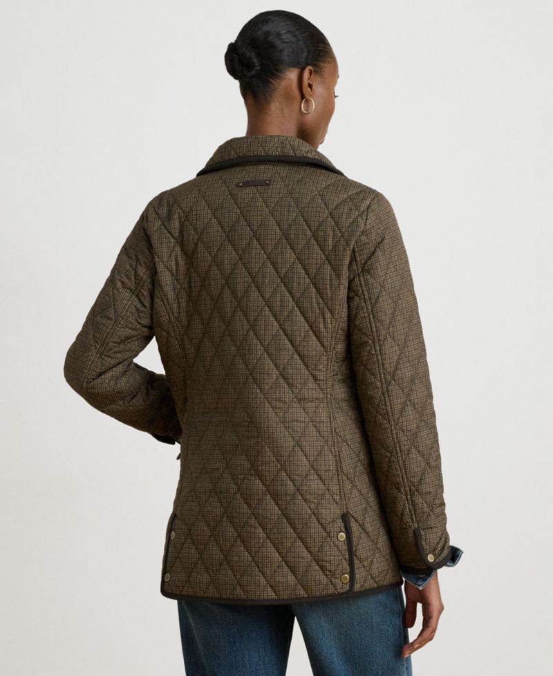 Women's Crest Quilt Diamond-Quilted Plaid Jacket