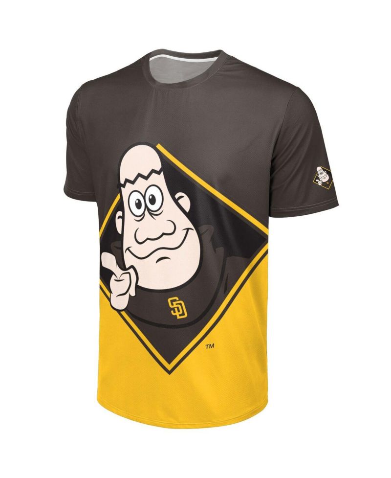 Men's Brown/Gold San Diego Padres Big Logo Mascot T-Shirt