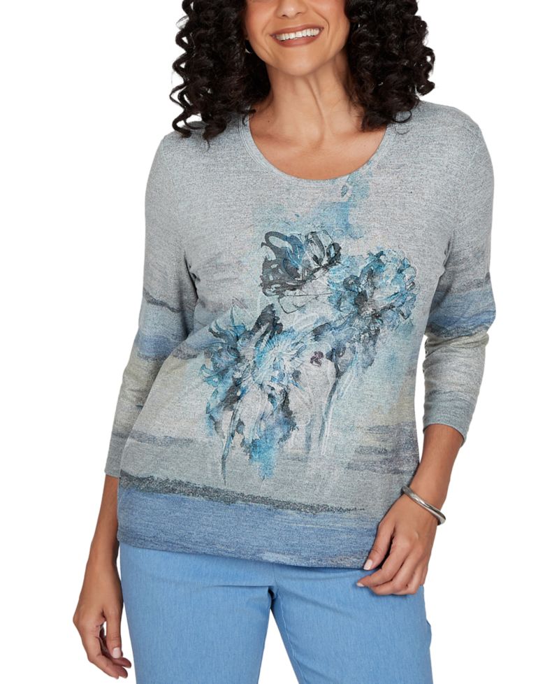 Women's Provence Chenille Painted Floral Lace Top