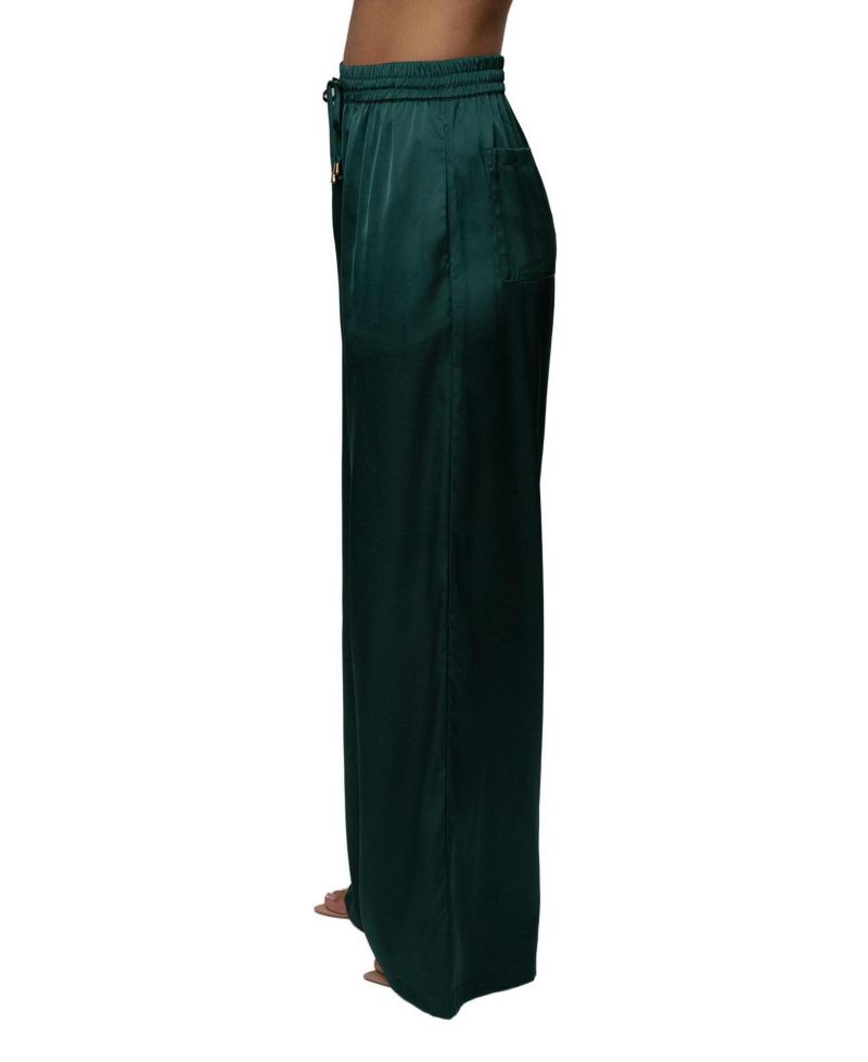 Women's Sunny Day Satin Wide-Leg Drawstring Pants
