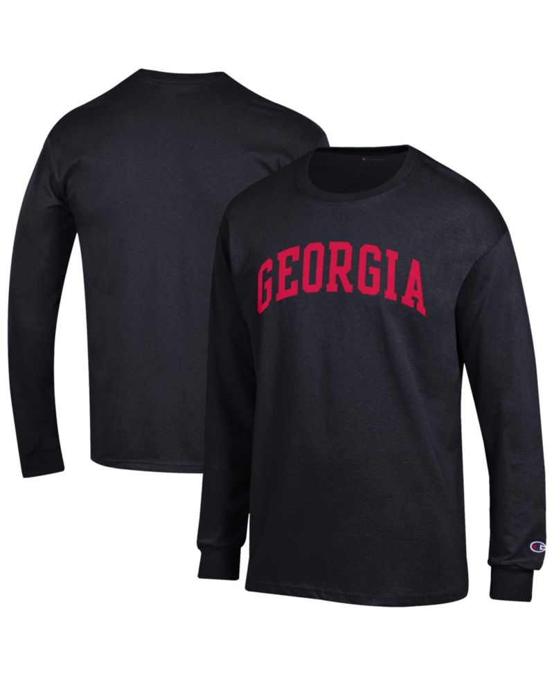 Men's Black Georgia Bulldogs Basic Arch Long Sleeve T-Shirt