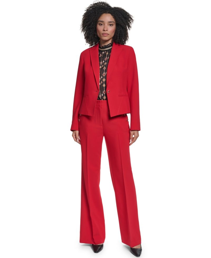 Women's KL186 Cropped Shoulder-Padded Blazer
