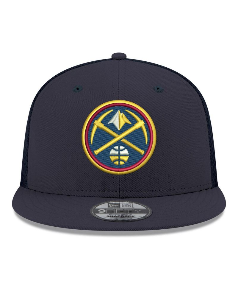 Men's Navy Denver Nuggets Core Logo Meshback 9FIFTY Snapback Hat