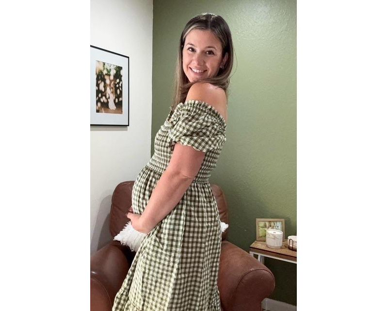 Women's Rust Gingham Smocked Midi Dress