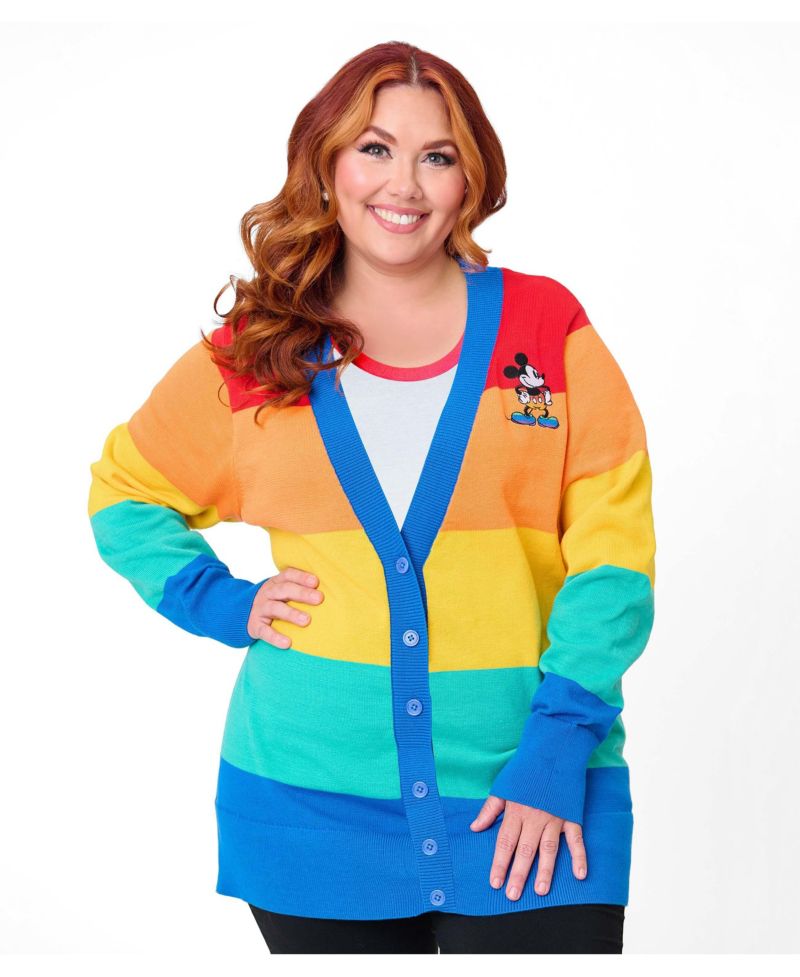 Plus Size Printed Knit Long Cardigan