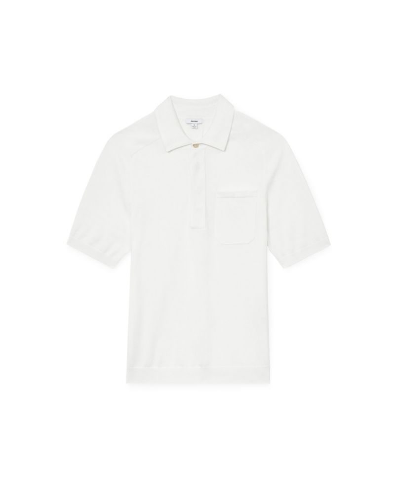 Men's Selkirk Cotton Knit Concealed-Placket Polo Shirt