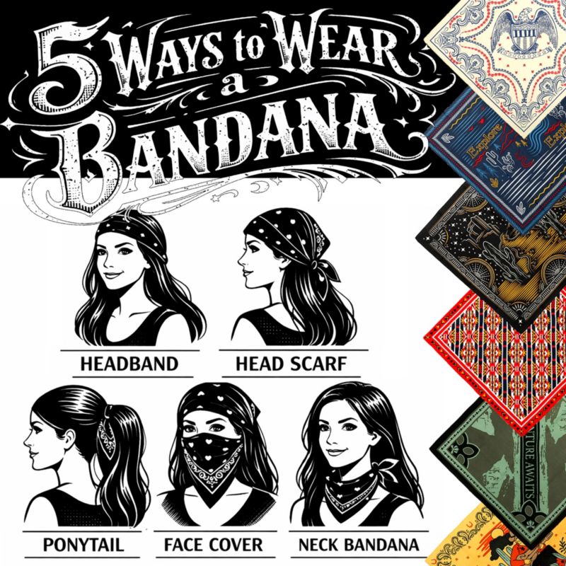 Lightweight Americana 22"x22" 6-Pack Bandana Set