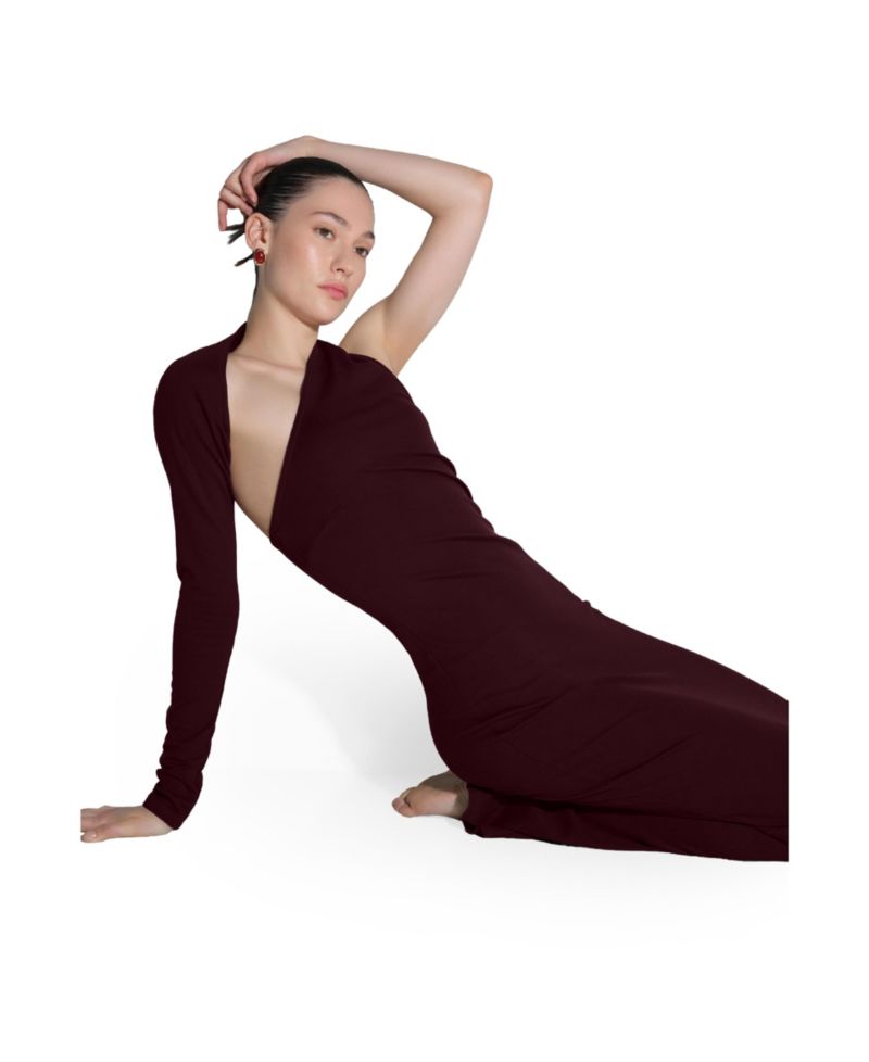 Women's Manhattan One-Shoulder Long-Sleeve Mermaid Evening Gown