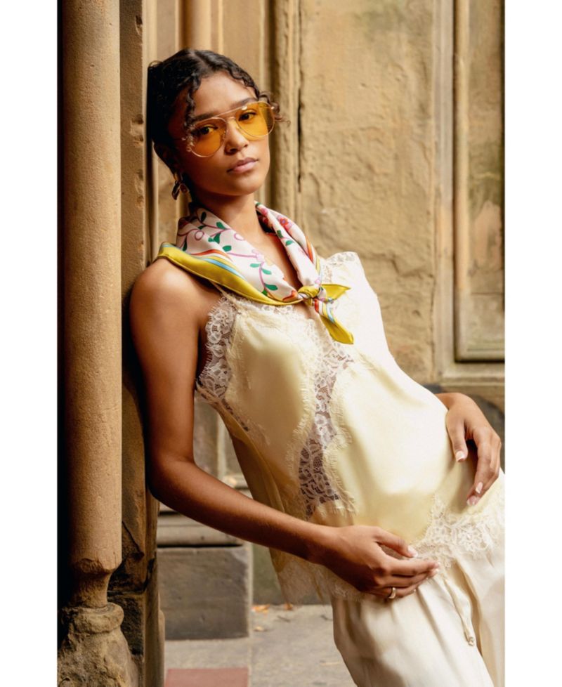 / Women's Limoncello Jardin Double Sided Silk Scarf