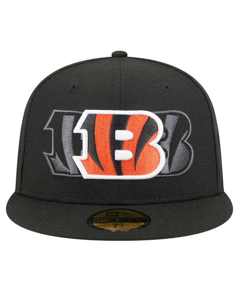 Men's Black Cincinnati Bengals Tri-Hit 59FIFTY Fitted Hat