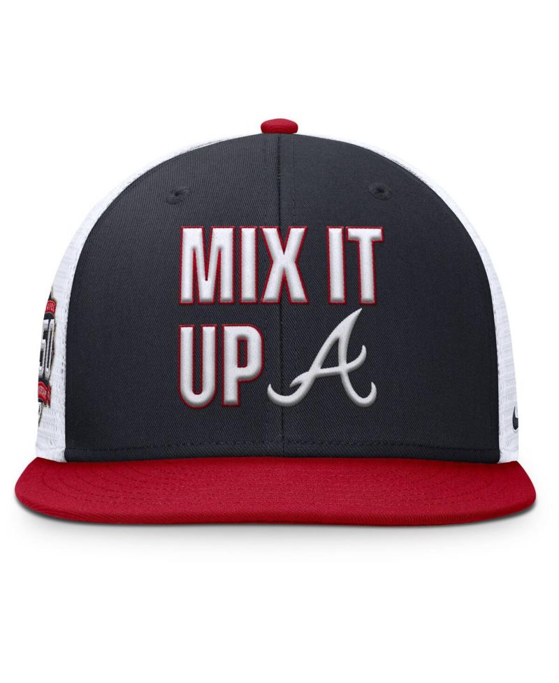Men's Navy/Red Atlanta Braves Pro Performance Trucker Snapback Hat