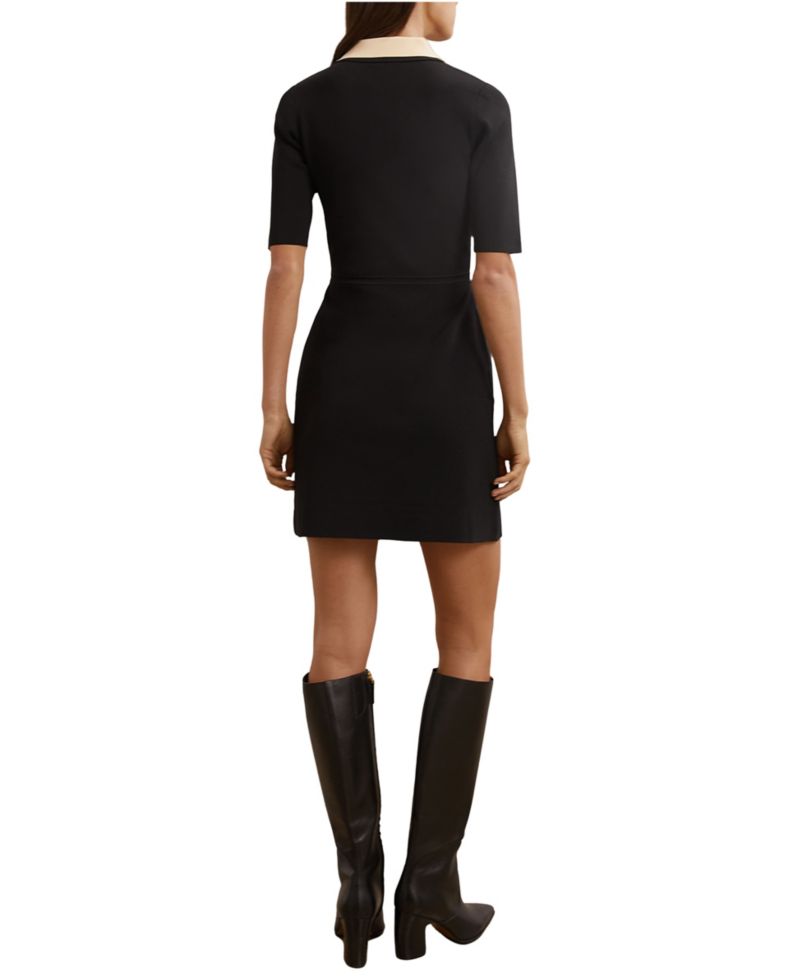Women's Sophie Contrast-Collar Knitted Mini Dress
