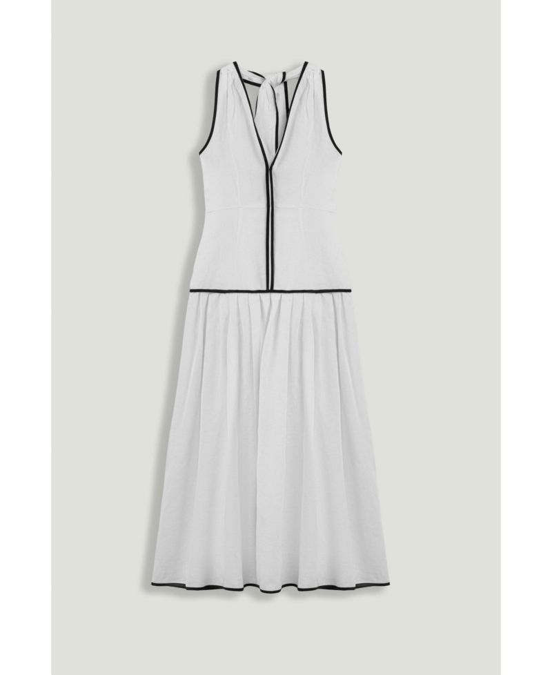 Women's Binding Detail Halterneck Midi Dress