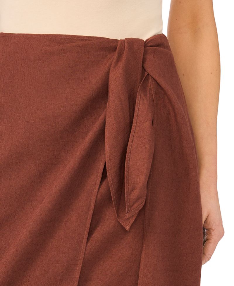 Women's Wide-Tie Slit Midi Skirt
