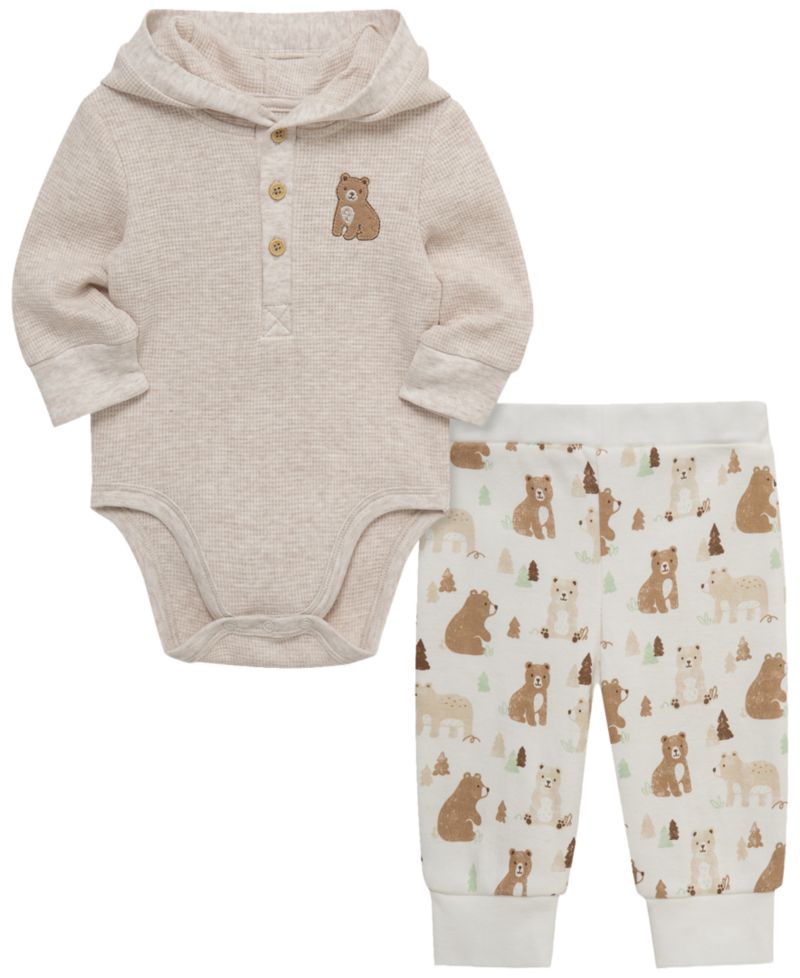 Baby Boys' Bear Long-Sleeve Bodysuit and Pants, 2-Piece Set