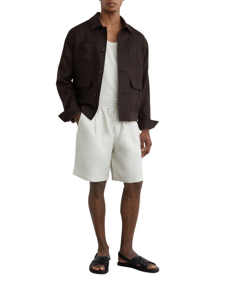 Men's Barges Shorts Linen Drawstring Shorts