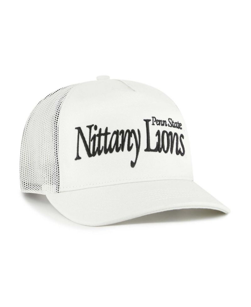 Men's and Women's Cream Penn State Nittany Lions Foundation Script Adjustable Trucker Hat