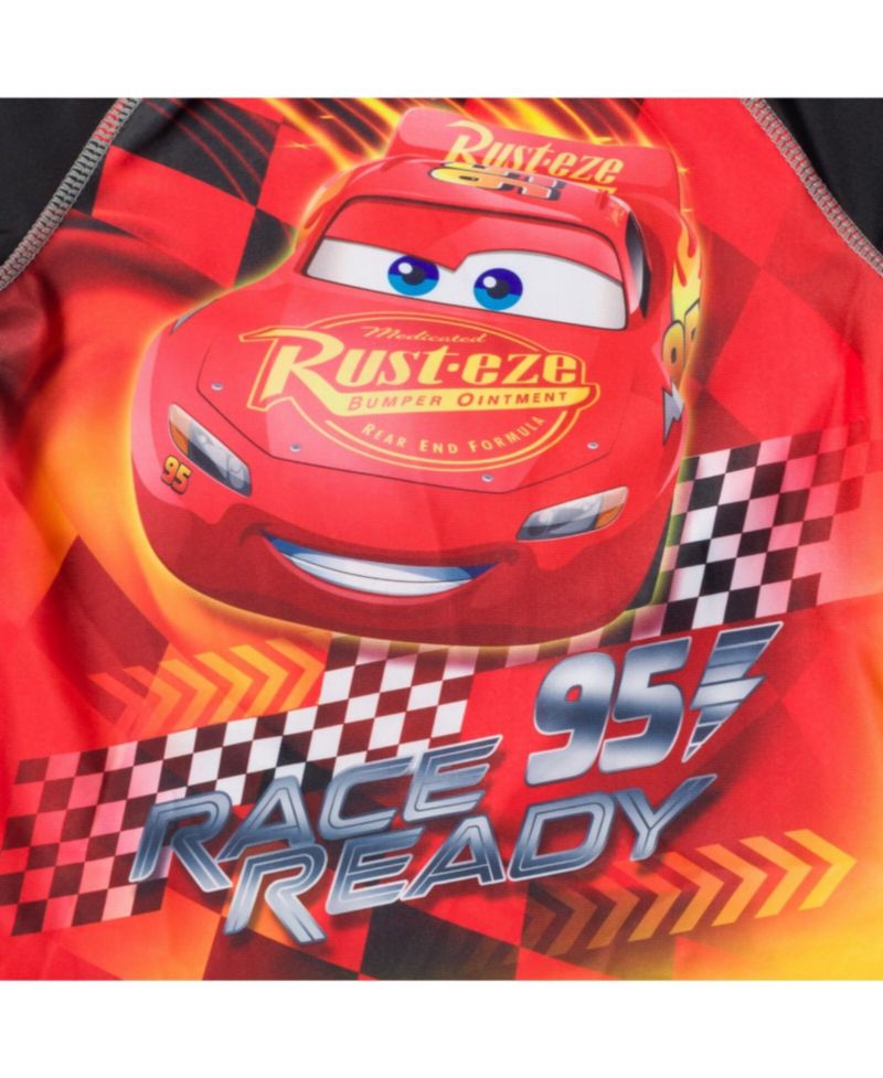 Boys Disney Pixar Lightning McQueen Rash Guard and Swim Trunks Outfit Set