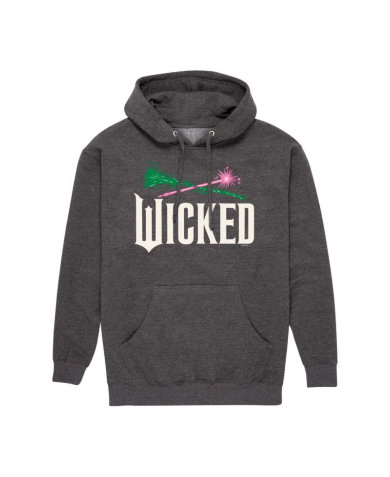 Men's Wicked Part 2 Broom and Wand Logo Long-Sleeve Pull-On Hoodie