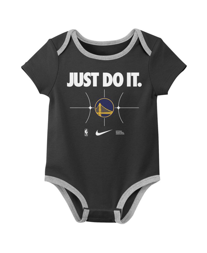 Newborn 2-Pack Royal/Black Golden State Warriors Just Do It Bodysuit Set