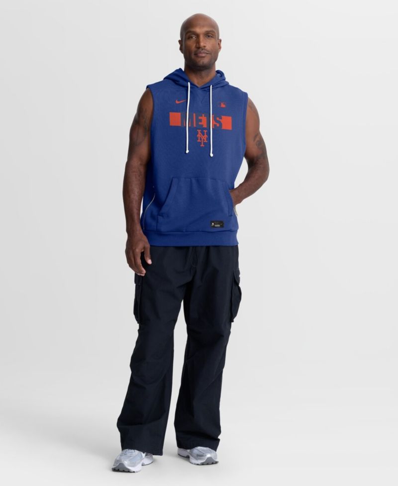 Men's Royal New York Mets Authentic Collection Standard Issue Dri-FIT Sleeveless Hoodie