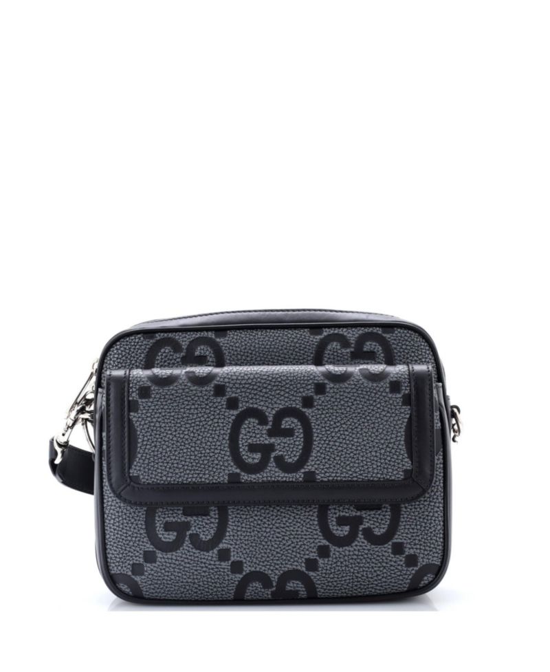Small Front Pocket Crossbody Messenger Jumbo GG Embossed Leather