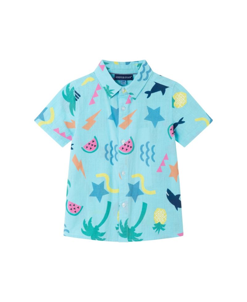 Toddler Boys Toddler/Child Beach Print Buttondown Set